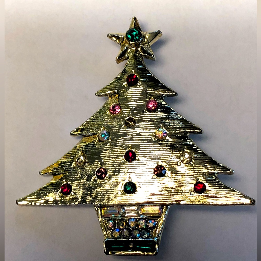 Vintage Christmas Tree Brooch